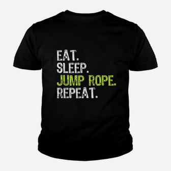 Eat Sleep Jump Rope Roping Jumping Skipping Youth T-shirt | Crazezy