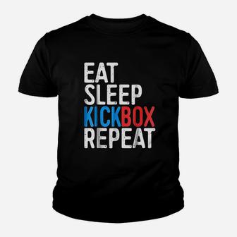 Eat Sleep Kickbox Repeat Youth T-shirt | Crazezy