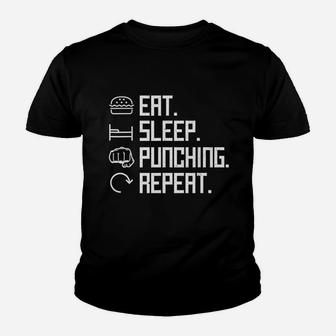 Eat Sleep Punching Repeat Boxing Hit Vintage Gift Youth T-shirt | Crazezy