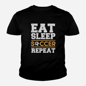 Eat Sleep Soccer Repeat Cool Soccer Player Gift Youth T-shirt | Crazezy AU