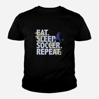 Eat Sleep Soccer Repeat Youth T-shirt | Crazezy CA