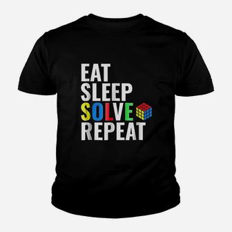 Eat Sleep Solve Repeat Rubik Youth T-shirt | Crazezy