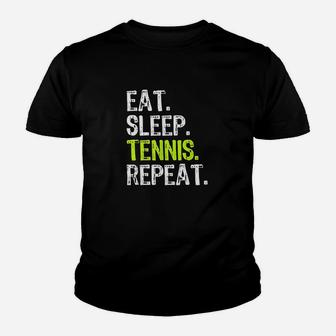 Eat Sleep Tennis Repeat Player Funny Cool Lover Gift Youth T-shirt | Crazezy AU