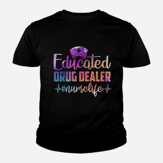 Educated Dealer Nurse Life Funny Nurse Heart Beat Youth T-shirt | Crazezy