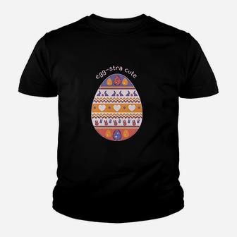 Eggstra Cute Easter Decorated Easter Egg Youth T-shirt | Crazezy