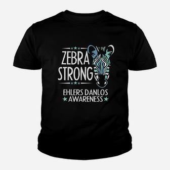Ehlers Danlos Syndrome Zebra Strong Eds Awareness Gift Idea Youth T-shirt | Crazezy AU
