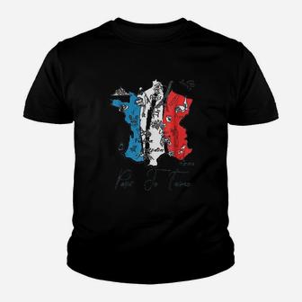 Eiffel Tower City Map Flag I Love Paris France Youth T-shirt | Crazezy DE