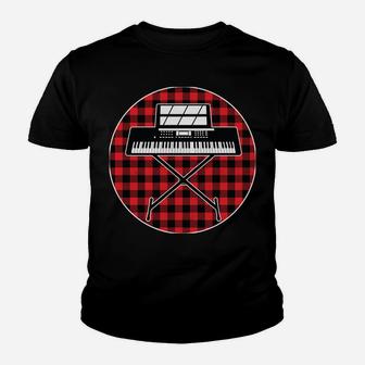 Electric Piano Buffalo Plaid Xmas Gift Sweatshirt Youth T-shirt | Crazezy DE