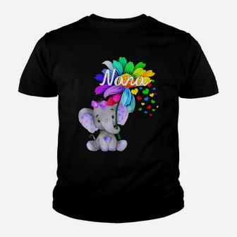 Elephant Nana Flower Cute Mother's Day T Shirt Youth T-shirt | Crazezy