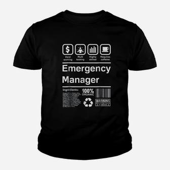Emergency Manager Youth T-shirt | Crazezy UK