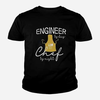 Engineer By Day Chef By Night Funny For Cooker Engineers Youth T-shirt | Crazezy