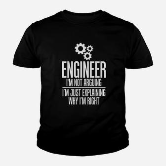 Engineer Im Not Arguing Funny Engineer Youth T-shirt | Crazezy
