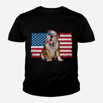 English Bulldog Dad Usa American Flag Dog Lover Owner Funny Youth T-shirt | Crazezy CA