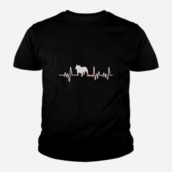 English Bulldog Gifts Dog Lover Heartbeat Bulldog Youth T-shirt | Crazezy CA