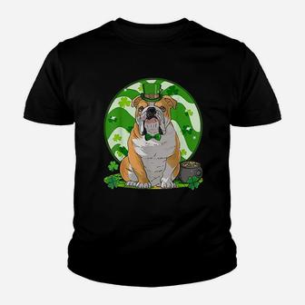 English Bulldog St Patricks Day Youth T-shirt | Crazezy UK