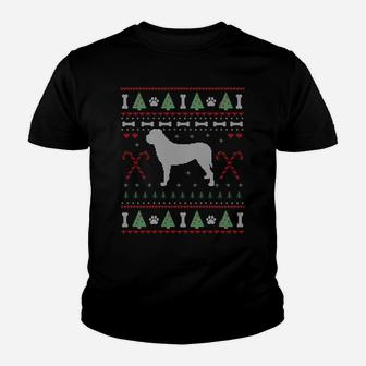 English Mastiff Christmas Ugly Sweater Funny Dog Lover Xmas Sweatshirt Youth T-shirt | Crazezy