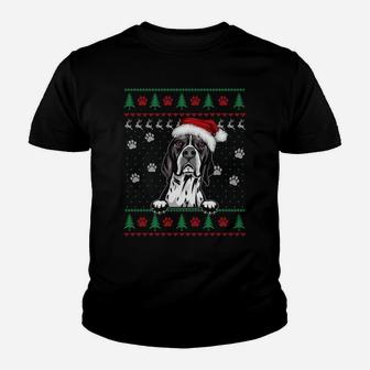 English Pointer Christmas Ugly Sweater Funny Dog Lover Xmas Sweatshirt Youth T-shirt | Crazezy