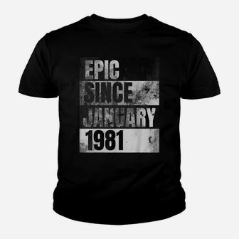 Epic Since January 1981 | 40Th Birthday Gift Youth T-shirt | Crazezy