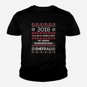 Erstes Weihnachten mit Ehefrau 2018 Kinder Tshirt, Männer Persönliches Design - Seseable