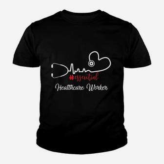 Essential Healthcare Worker Heartbeat Valentines Day Gifts Youth T-shirt | Crazezy
