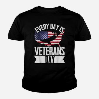 Every Day Is Veteran Day Patriotic Veterans Day Youth T-shirt | Crazezy UK
