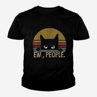 Ew People Black Cat Vintage Retro Youth T-shirt | Crazezy UK