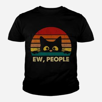 Ew, People Vintage Black Cat Lover, Retro Style Cats Gift Sweatshirt Youth T-shirt | Crazezy