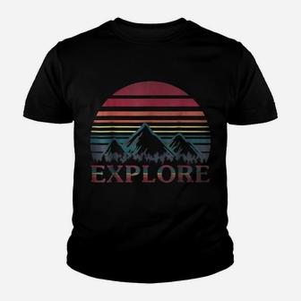 Explore Retro Rainbow Gradient Mountain Vintage Youth T-shirt | Crazezy