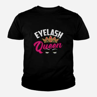 Eyelash Queen Cute Great Estheticians Funny Make Up Gift Youth T-shirt | Crazezy UK