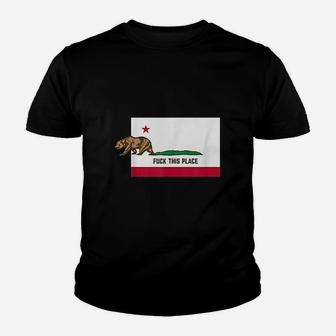 F This Place Leaving California Funny Designed Youth T-shirt | Crazezy AU