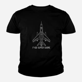 F100 Super Sabre Jet Fighter Plane Retro Usa Warplane Gift Youth T-shirt - Thegiftio UK