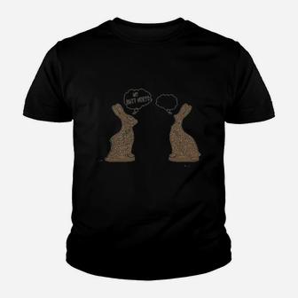 Faceless Chocolate Bunny Funny Half Eaten Easter Gift Youth T-shirt | Crazezy
