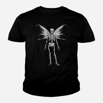 Fairy Grunge Fairycore Aesthetic Cottagecore Gothic Skeleton Youth T-shirt | Crazezy