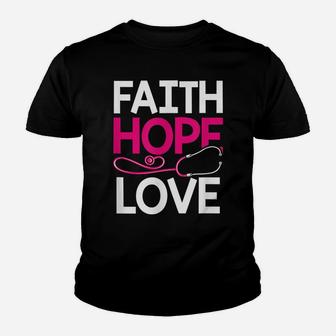 Faith Hope Love Nursing Practitioner Nurse Superhero Gift Youth T-shirt | Crazezy