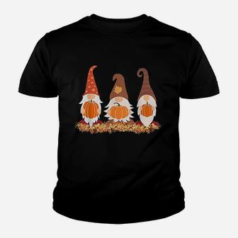 Fall Gnomes And Autumn Leaves Youth T-shirt | Crazezy