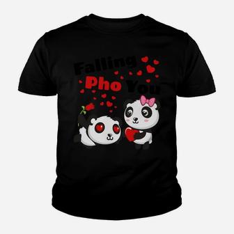 Falling Pho You Pho Valentines Day Funny Panda Youth T-shirt - Thegiftio UK