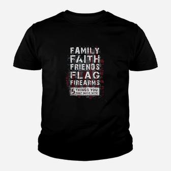 Family Faith Friends Flag Youth T-shirt | Crazezy UK