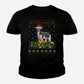 Family Matching Xmas Lighting Ugly Greyhound Christmas Sweatshirt Youth T-shirt | Crazezy