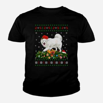 Family Matching Xmas Lighting Ugly Samoyed Christmas Sweatshirt Youth T-shirt | Crazezy