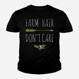 Farm Hair Don't Care Tee Farmers Women Christmas Gift Youth T-shirt | Crazezy
