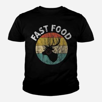 Fast Food Deer Hunting Vintage Hunters Youth T-shirt | Crazezy