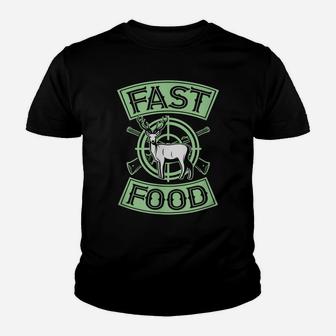 Fast Food Funny Buck Deer Hunting Idea Dad Essential Gear Youth T-shirt | Crazezy