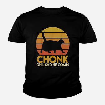 Fat Cats Chonk Oh Lawd He Comin Vintage Retro Sunset Youth T-shirt | Crazezy