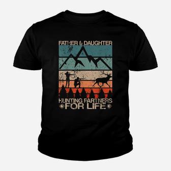 Father Daughter Hunting Partners For Life Retro Dad Hunters Youth T-shirt | Crazezy