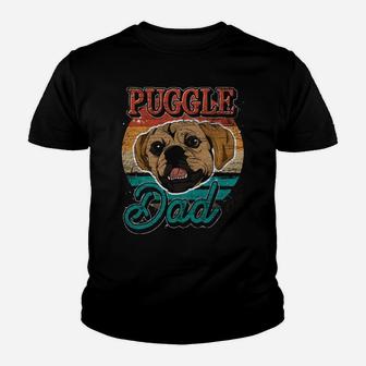 Fathers Day Dog Lover Dog Owner Puggle Dad Pet Retro Puggle Sweatshirt Youth T-shirt | Crazezy AU