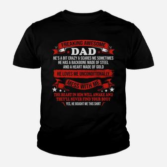 Fathers Day I Get My Attitude From My Freaking Awesome Dad Sweatshirt Youth T-shirt | Crazezy AU