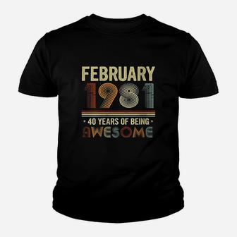 February 1981 40Th Birthday Youth T-shirt | Crazezy UK