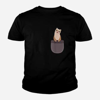 Ferret Pocket Funny Ferret Pet Youth T-shirt | Crazezy