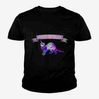 Ferrets Are Magical Colorful Unicorn Ferret Youth T-shirt | Crazezy