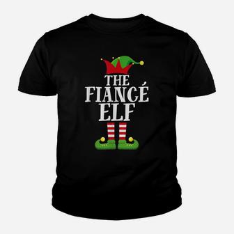 Fiance Elf Family Matching Christmas Group Elf Pajama Gift Youth T-shirt | Crazezy